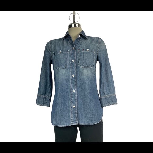 Debe 7 blue Denim shirt size S - Picture 2 of 9